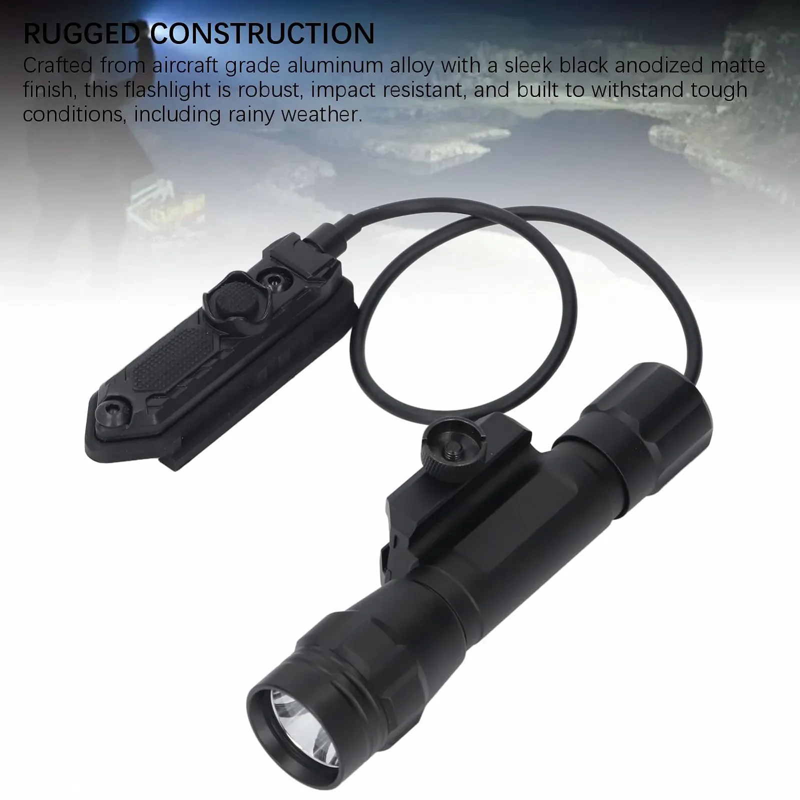 LED Ліхтарик Garosa 1200LM Міцний Чорний Алюмінієвий для Кемпінгу, фото №4 LED Ліхтарик Garosa 1200LM Міцний Чорний Алюмінієвий для Кемпінгу, фото №4