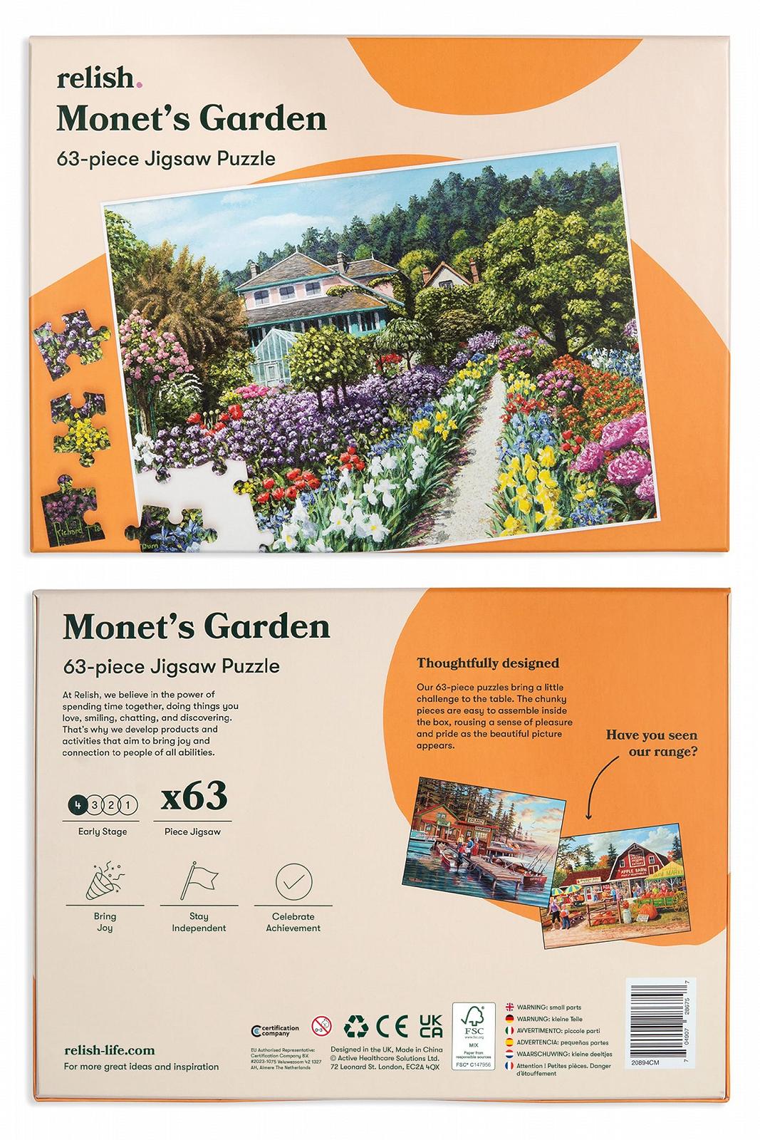 Пазл Relish Сад Моне 63 деталі для людей з деменцією або хворобою Альцгеймера, фото №8