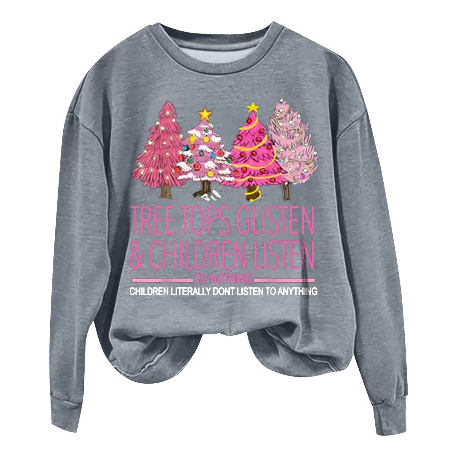 Женские рождественские свитшоты Рождественский топ Женская одежда Рождественские елки Свитшот Женский Смешной елочный кемпинговый свитшот Повседневные осенние пуловеры Зимние для женщин, фото №2