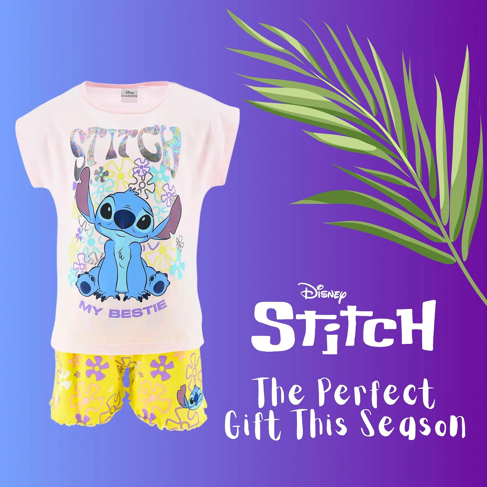 Піжамний набір Disney Stitch для дівчат, 2 предмети: футболка та шорти, бавовна, дизайн Stitch, фото №7 Піжамний набір Disney Stitch для дівчат, 2 предмети: футболка та шорти, бавовна, дизайн Stitch, фото №7