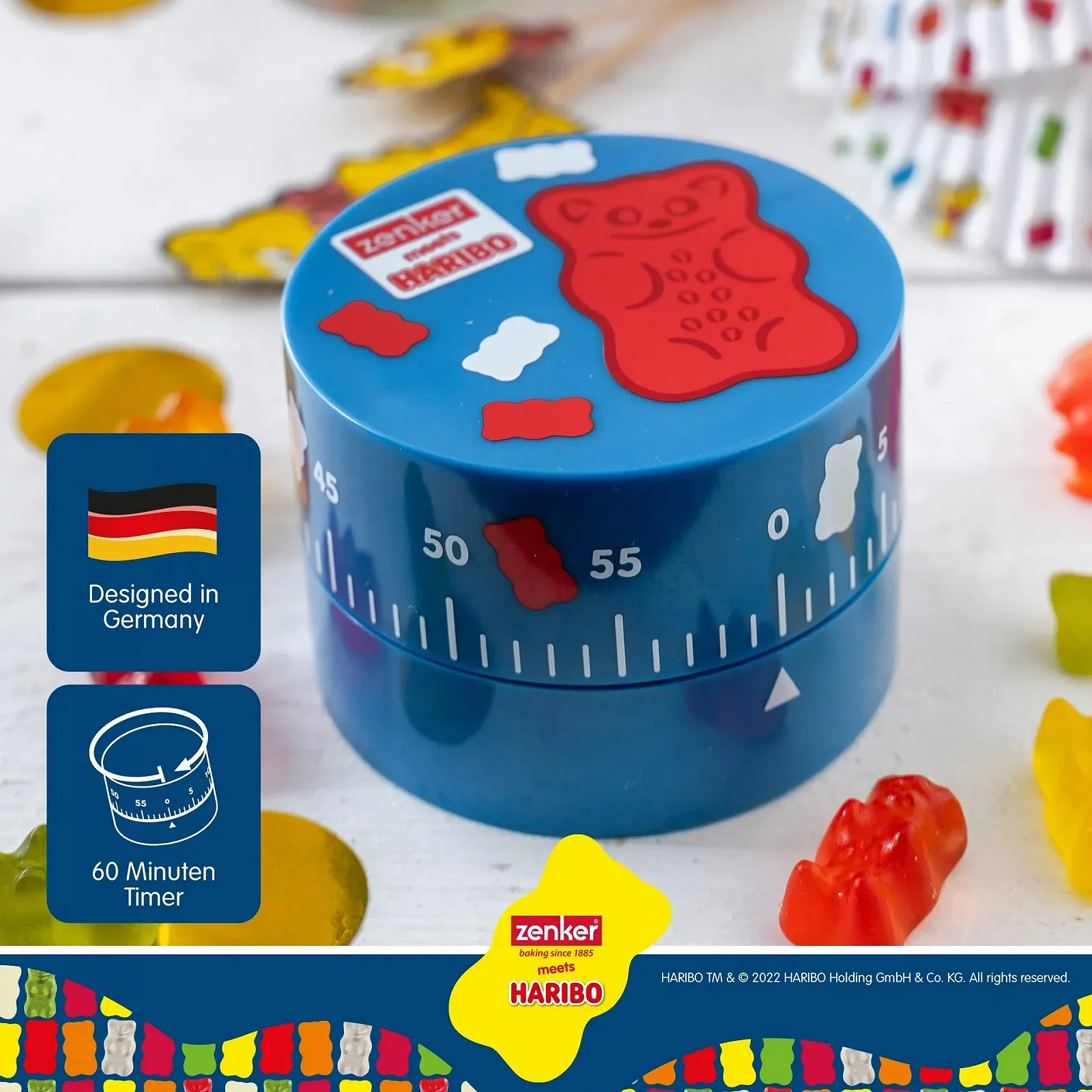 Кухонный таймер Zenker Haribo 60 минут Blue/Red/White, фото №3