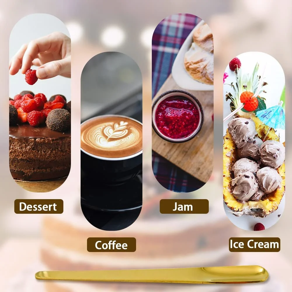 Ложка Десертна з нержавіючої сталі 12 шт. Gold, фото №4