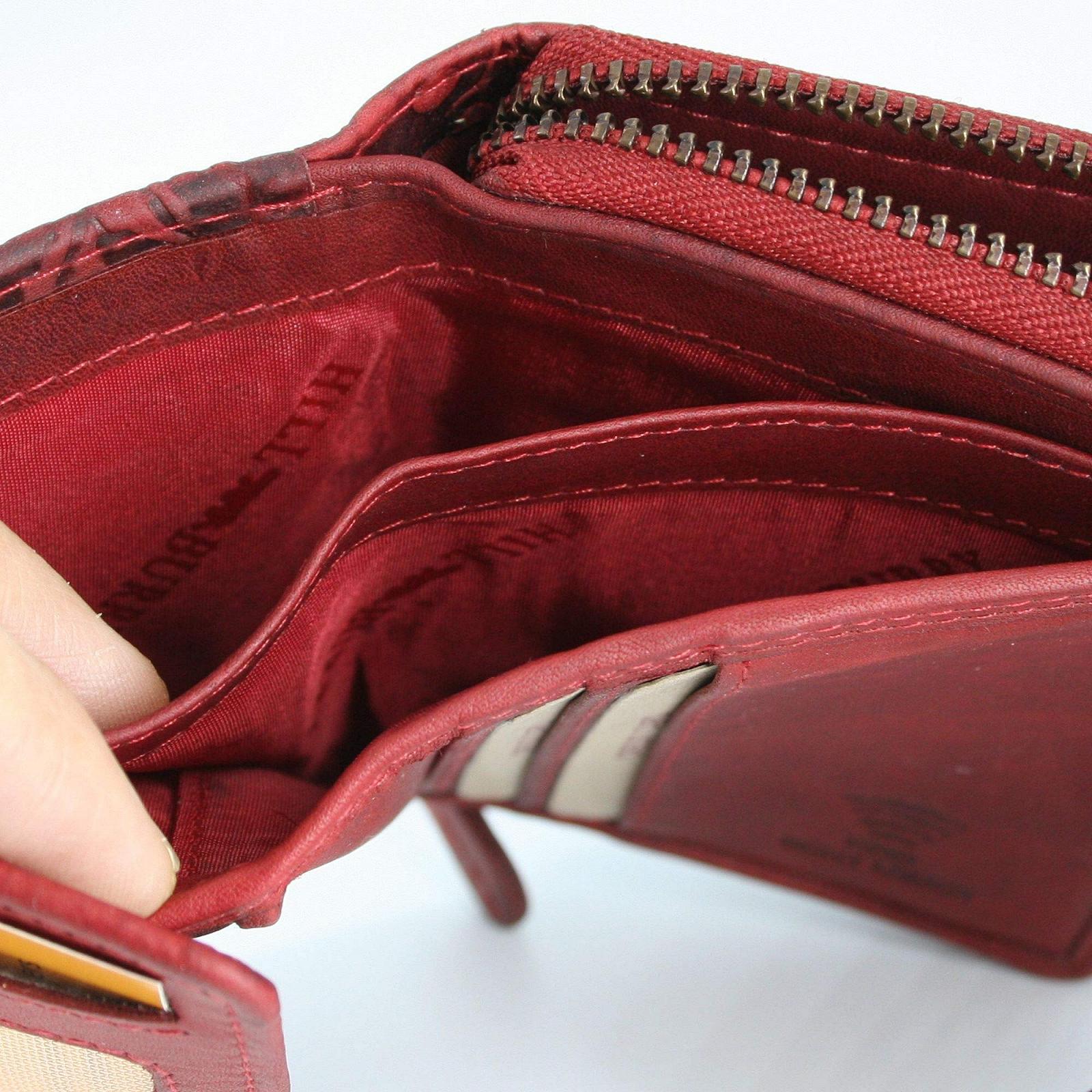 Гаманець Hill Burry з RFID захистом Шкіряний Жіночий Довгий Червоний, фото №5
