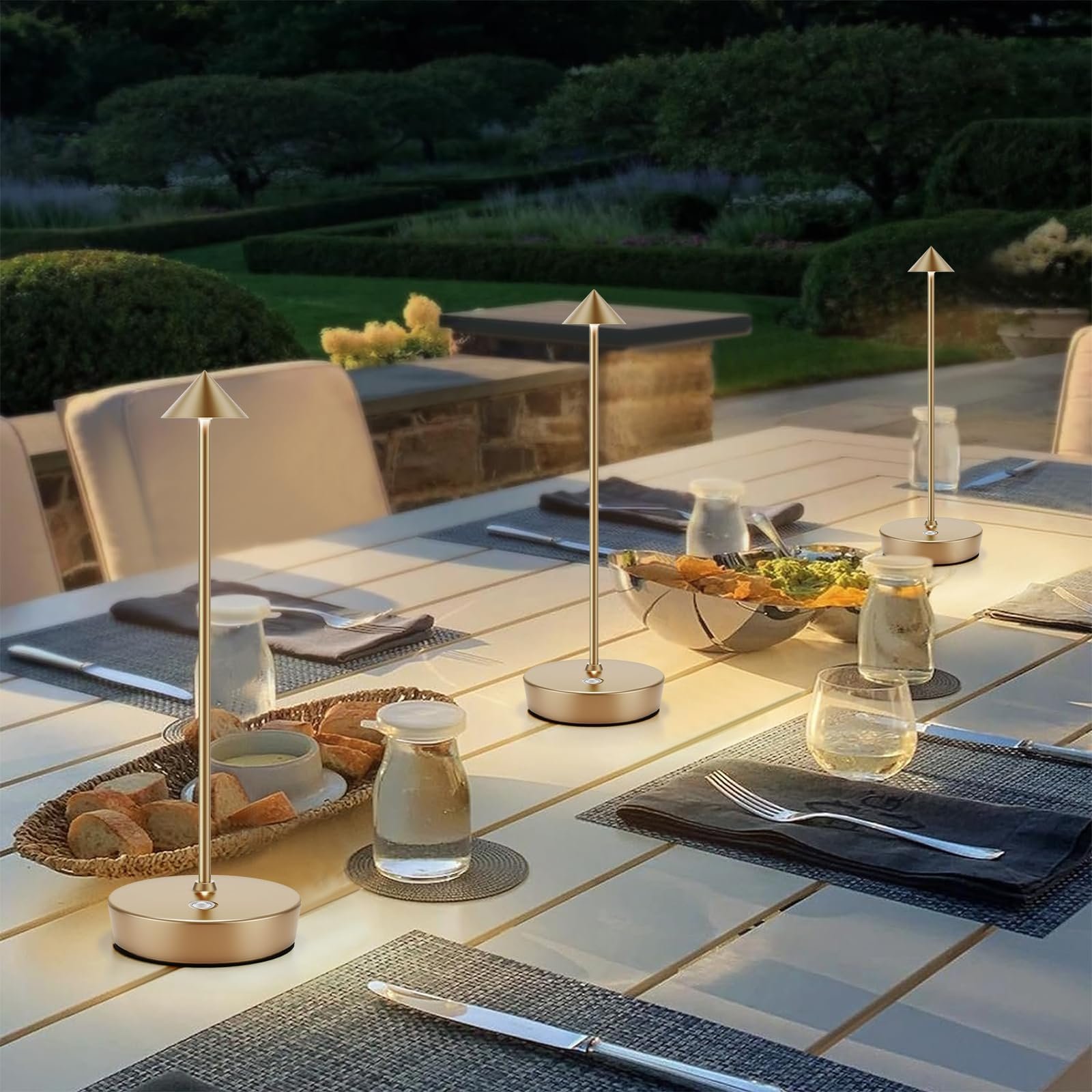 Настільна лампа світлодіодна бездротова 6000 mAh IP54 комплект 2 шт. Titanium, фото №8