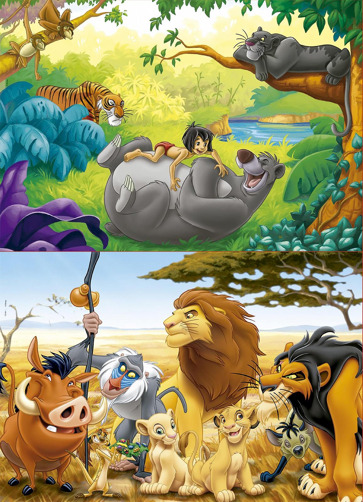 Пазл Educa Disney Animal Friends Lion King / Jungle Book деревянный 2 x 50 элементов (13144), фото №3