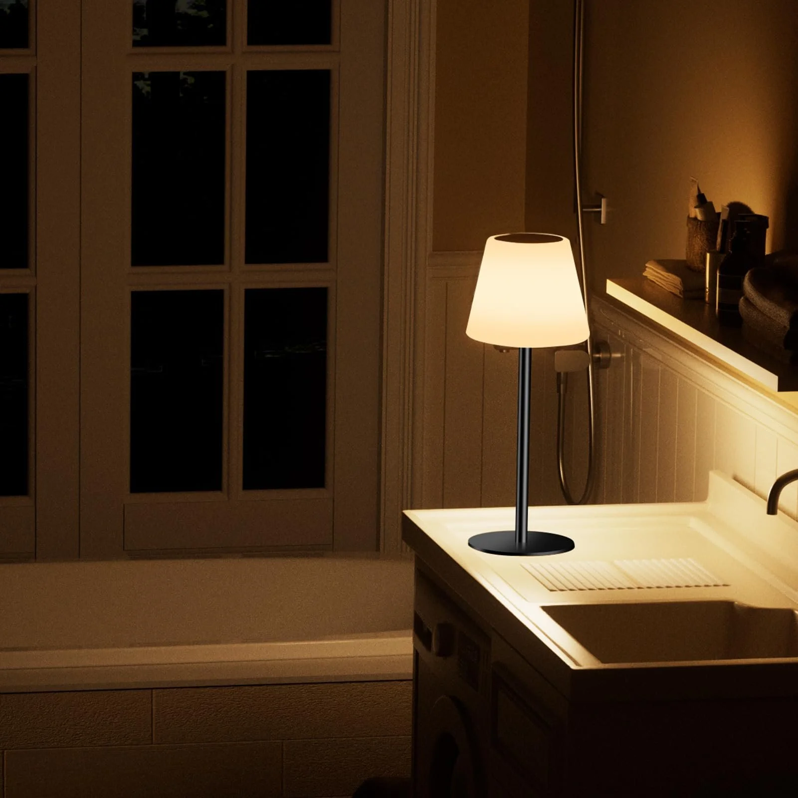 Настільна лампа Solar Outdoor Lamp акумуляторна LED бездротова з регулюванням яскравості Warm White + RGB та датчиком світла, фото №7