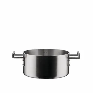 Кастрюля Alessi Convivio DC101/20 трехслойная с двумя ручками индукционная 20 см Сатин - Фото 1