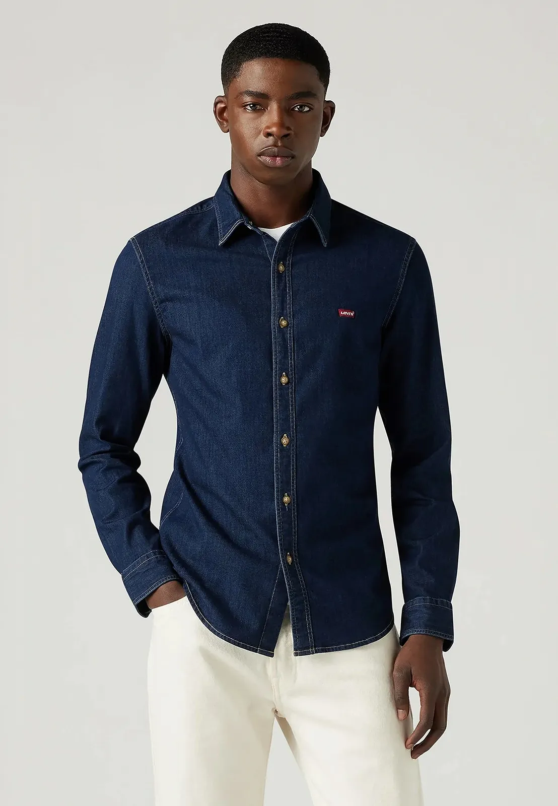 Чоловіча джинсова сорочка LEVIS  BATTERY SHIRT SLIM Nero Dark Wash - XS, фото №1