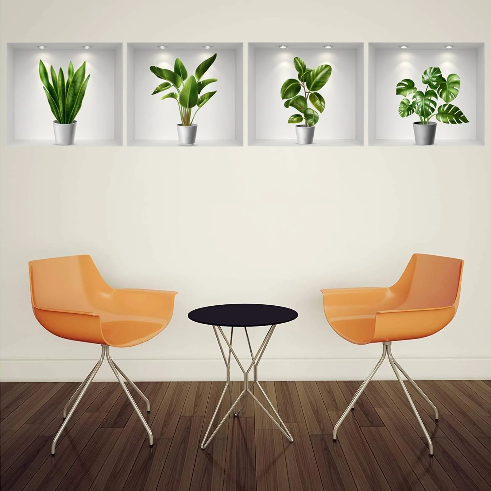 3D наклейка на стіну Ваза з рослинами 4 штуки, фото №4 3D наклейка на стіну Ваза з рослинами 4 штуки, фото №4