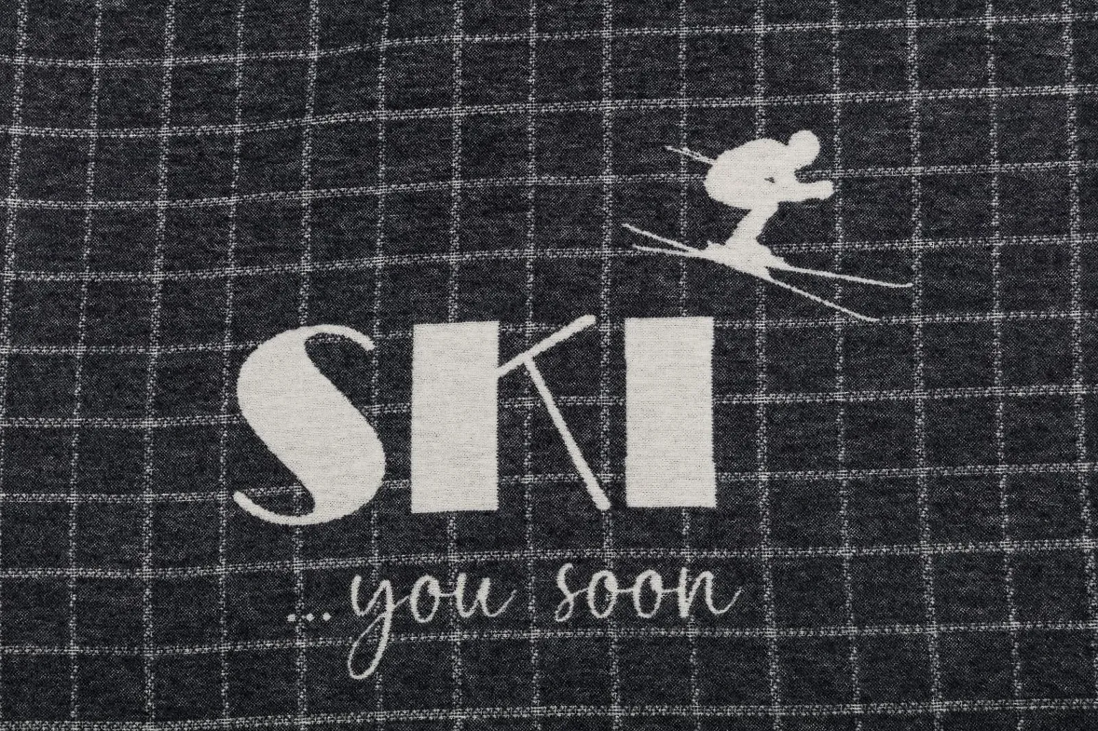 Плед David Fussenegger Silvretta 'Ski You Soon' 140 x 200 см Anthracite, фото №2