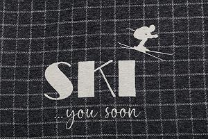 Плед David Fussenegger Silvretta 'Ski You Soon' 140 x 200 см Anthracite synthetic.ua - Фото 1