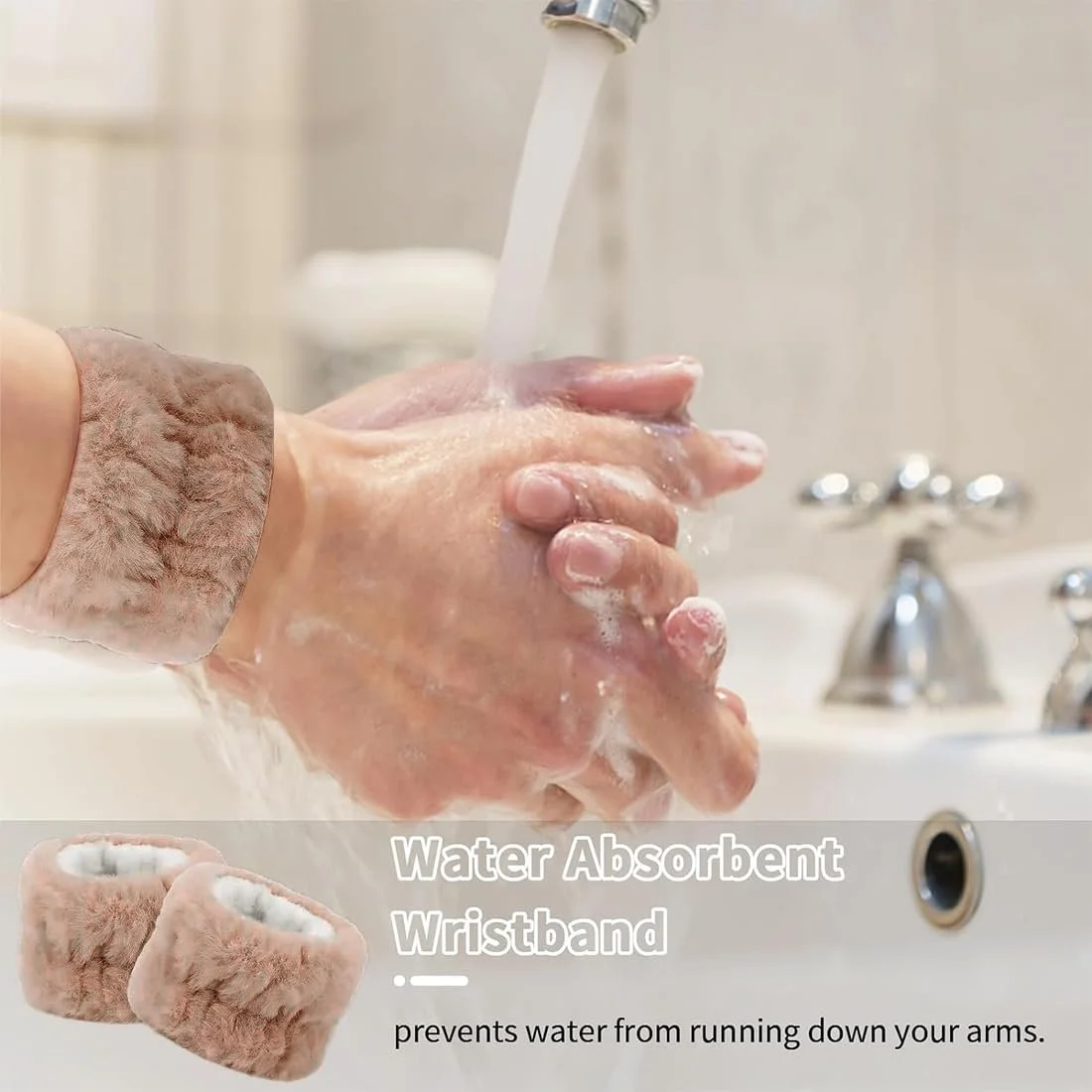 Набір: Пов'язка для обличчя для спа, напульсники, м'яка, фото №2