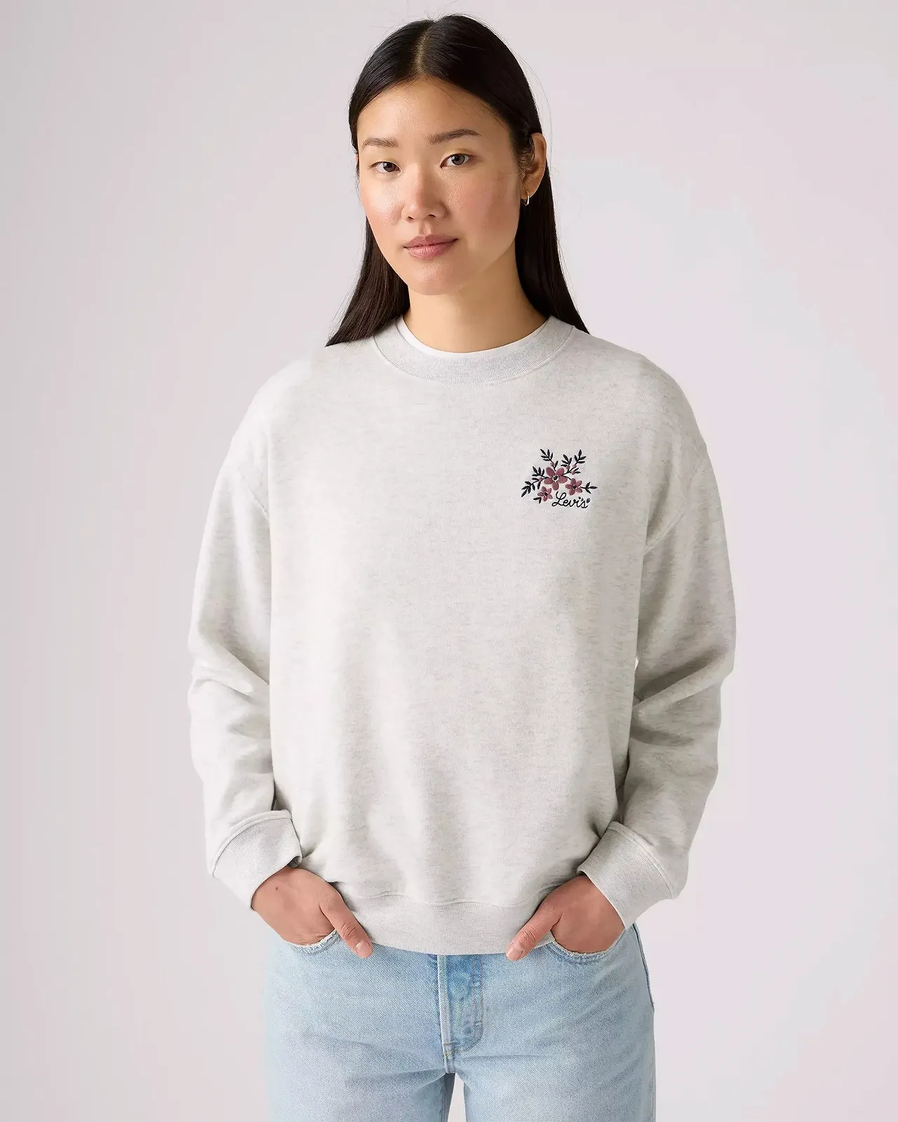 Жіночий світшот LEVIS GR EVERYDAY CREW SOFT Hibiscus - XXS, фото №1