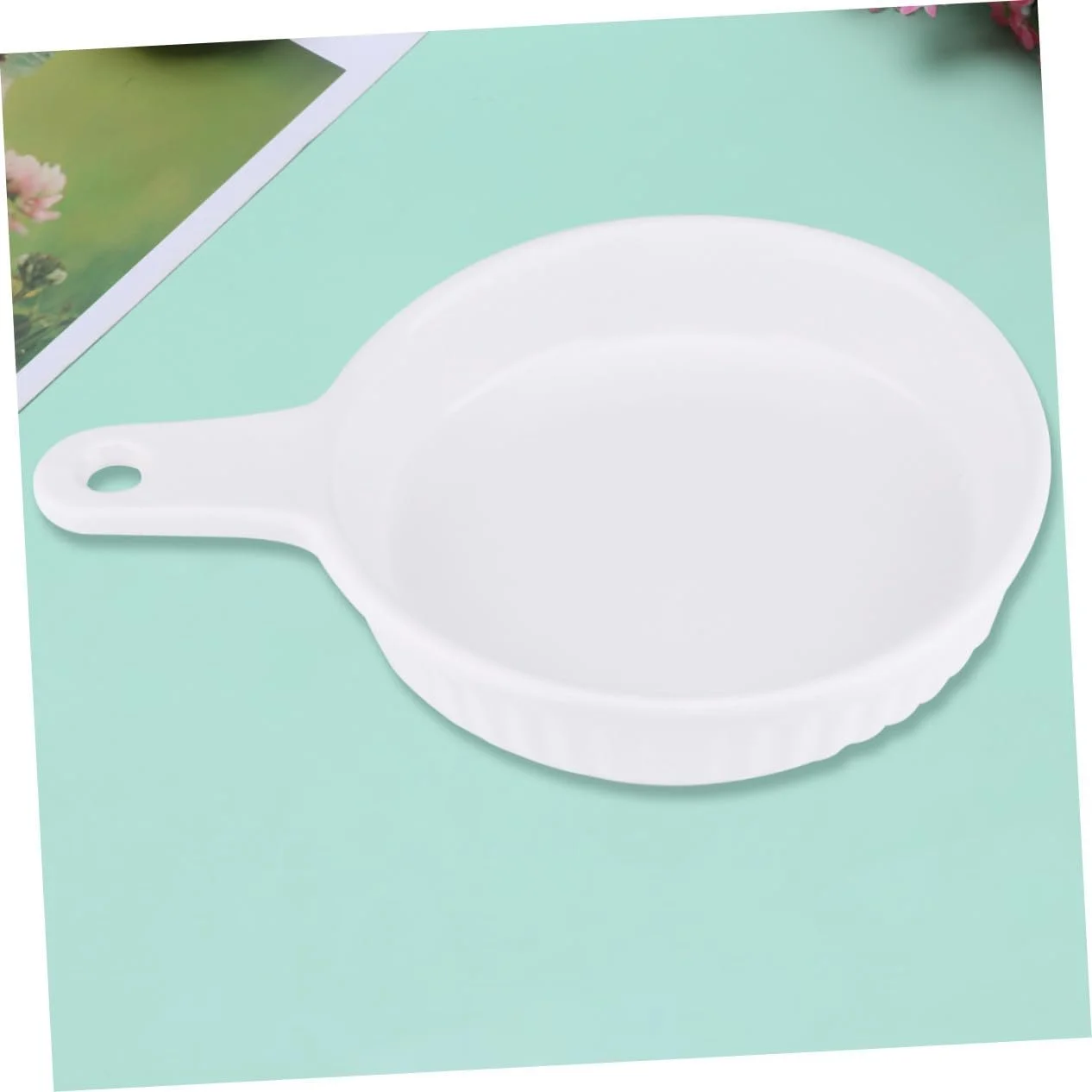 Форма для запікання VALICLUD Кругла З ручкою Термостійка White, фото №4 Форма для запікання VALICLUD Кругла З ручкою Термостійка White, фото №4