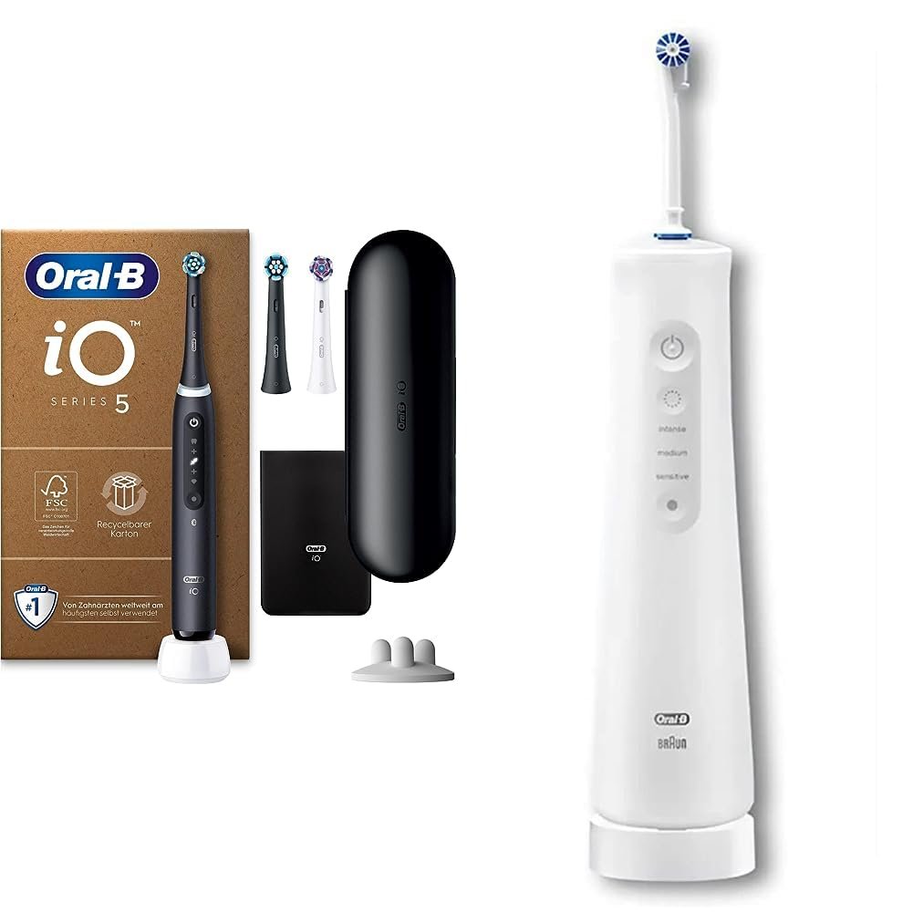 Электрическая зубная щетка Oral-B iO Series 5 Plus Edition & Беспроводной ирригатор AquaCare 6, 3 сменные насадки, межзубной очиститель, фото №1