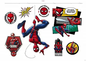 Наклейка на стіну Komar Marvel Spider-Man Web Head 14740h 100 x 70 см 8 елементів synthetic.ua - Фото 1