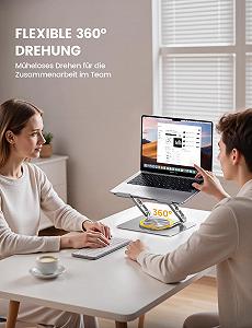 Подставка для ноутбука Lamicall, регулируемая, вращающаяся на 360 synthetic.ua - Фото 1