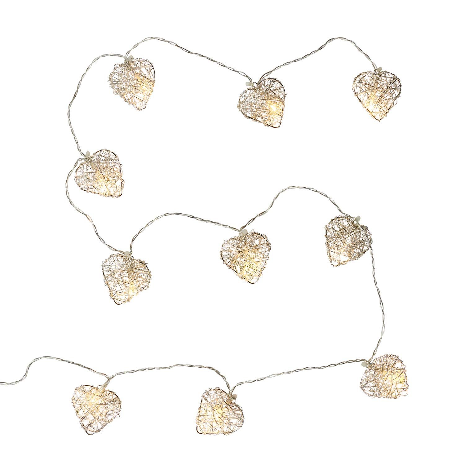Гірлянда Lights4fun 20 LED Сердечка срібні, фото №3