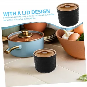 Кастрюля для супа керамическая порцеляновая с крышкой для тушения и закусок synthetic.ua - Фото 1