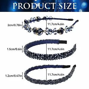 Обруч Набір з 3-х обручів з кришталевими стразами synthetic.ua - Фото 1