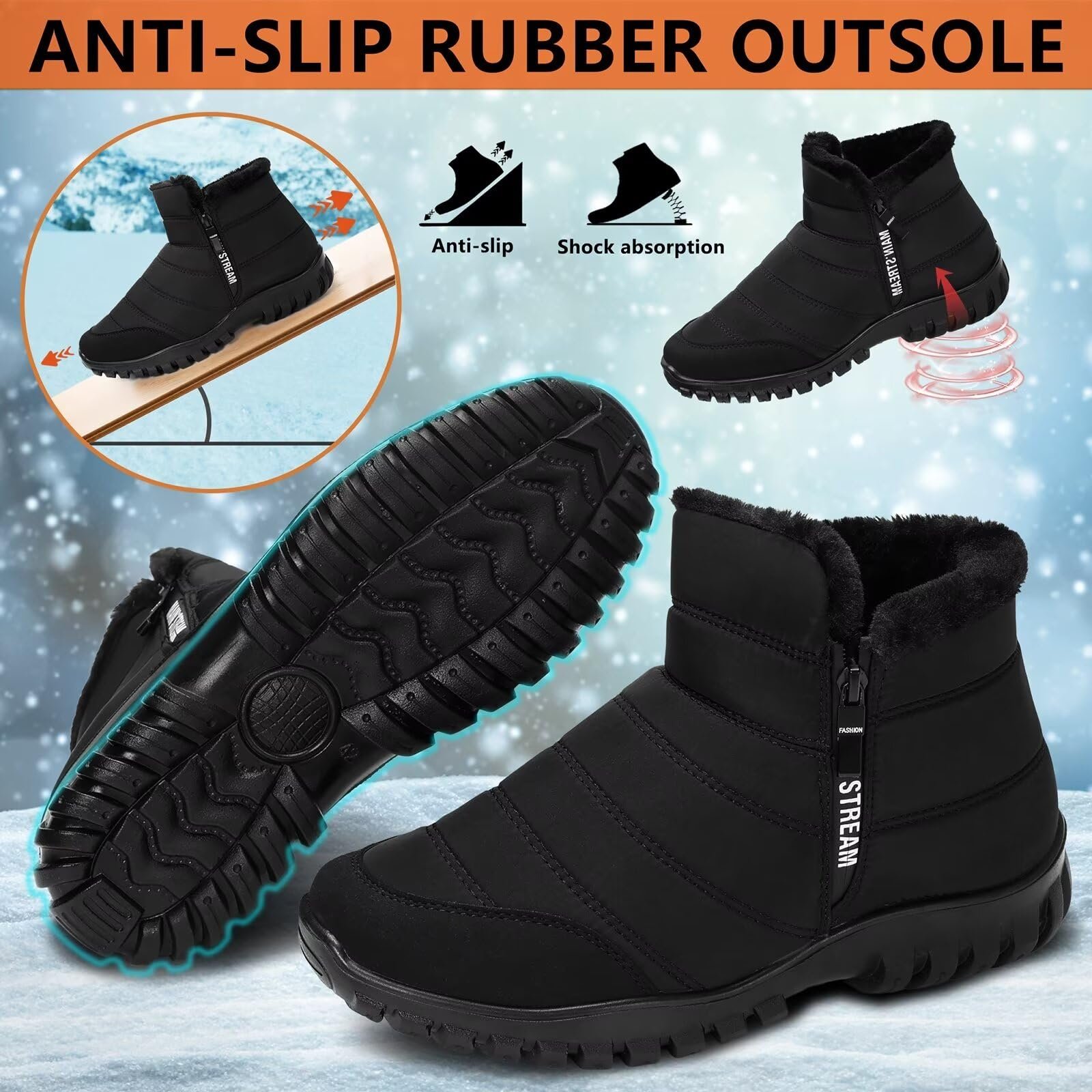 Мужские зимние ботинки CHDDHX утепленные, фото №4