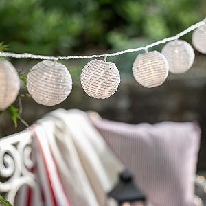 Гирлянда Lights4fun LED 20 Lanterns, влагостойкая, теплый белый свет, для помещений и улицы, фонарики synthetic.ua - Фото 1
