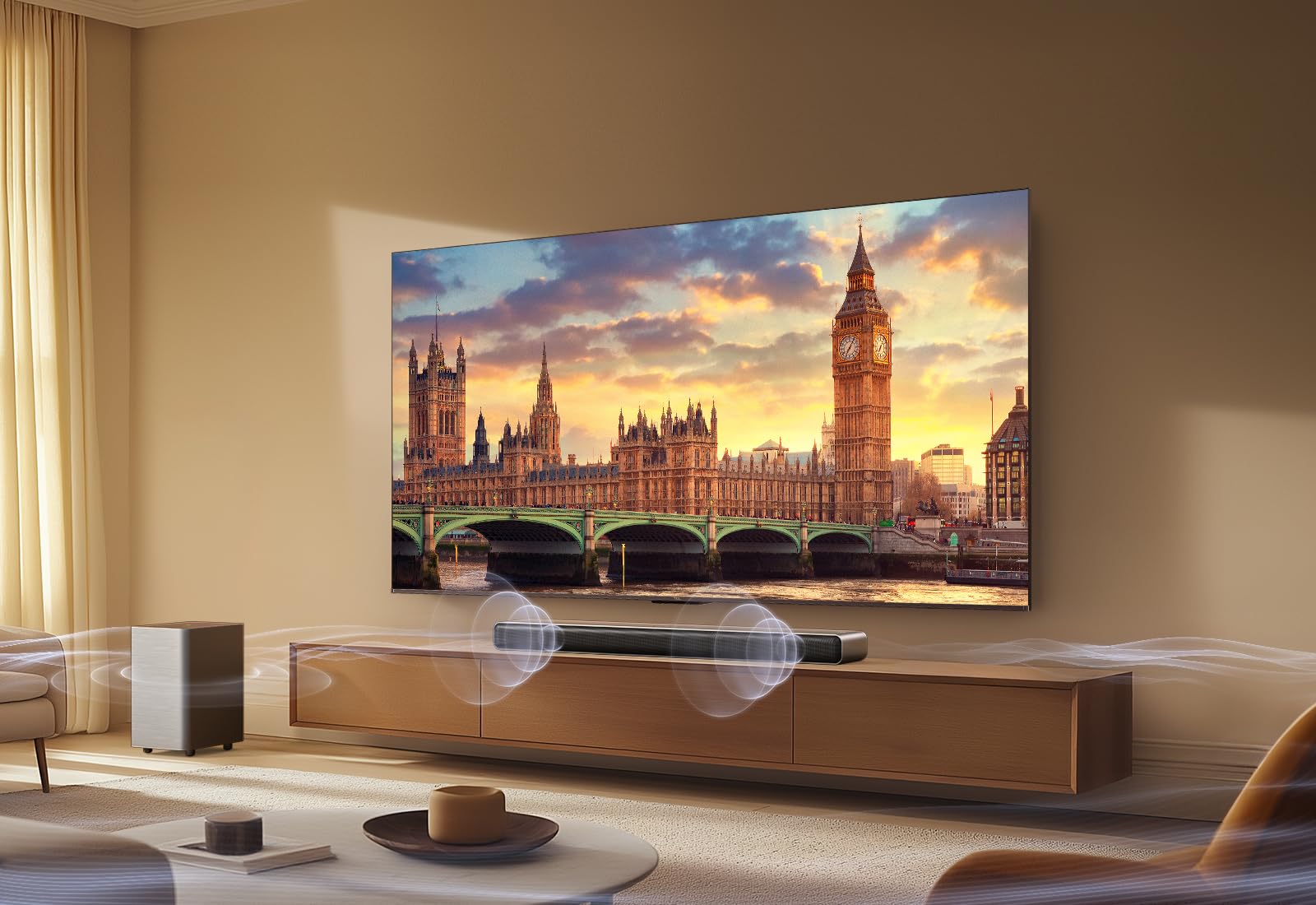 Саундбар TCL S55HE 2.1 канальный Dolby Atmos, 220 Вт Максимальная Мощность с Двойной Бас-системой, Поддержка DTS Virtual X, HDMI eARC и Bluetooth 5.3, Саундбар с Беспроводным Сабвуфером, Домашний Кинотеатр, фото №13 Саундбар TCL S55HE 2.1 канальный Dolby Atmos, 220 Вт Максимальная Мощность с Двойной Бас-системой, Поддержка DTS Virtual X, HDMI eARC и Bluetooth 5.3, Саундбар с Беспроводным Сабвуфером, Домашний Кинотеатр, фото №13