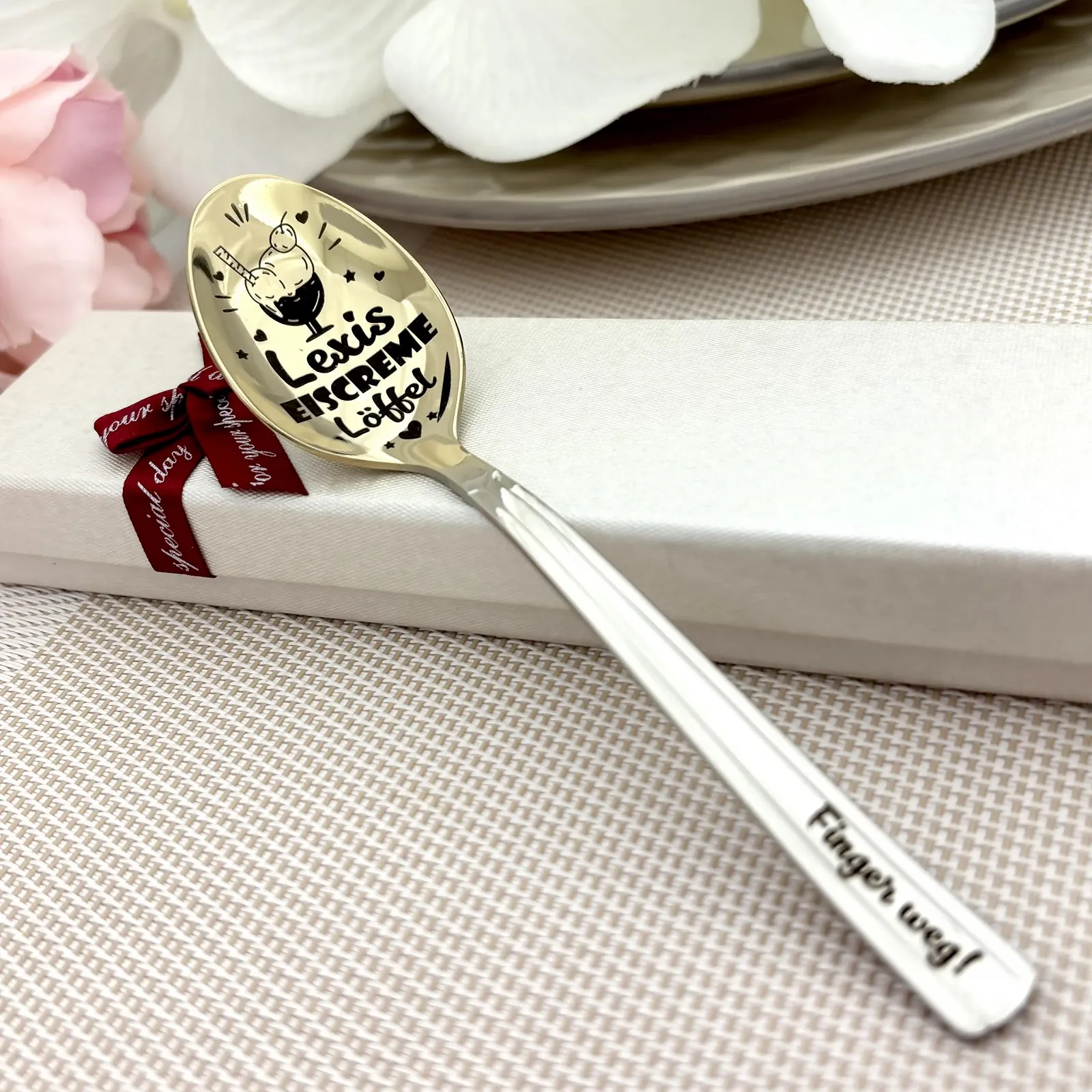 Персоналізована Ложка для Морозива Золота з Нержавіючої Сталі, фото №4