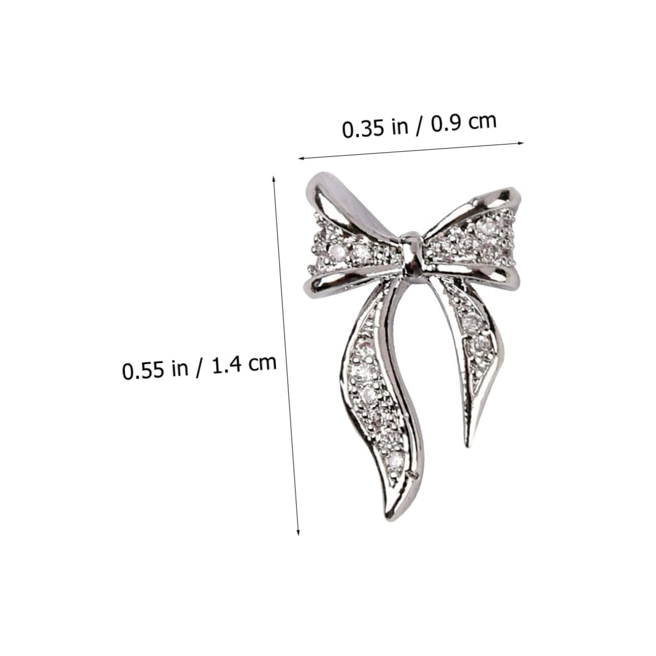 Украшения для ногтей Бантики Изогнутые 3D Металл, 100 шт, фото №8