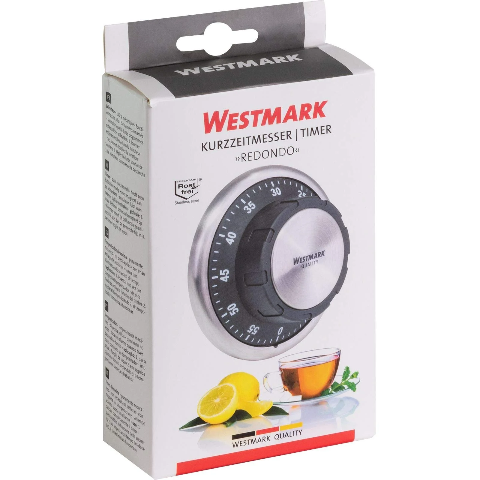 Механический магнитный кухонный таймер Westmark Redondo 10922260 1-60 минут Нержавеющая сталь / Пластик Антрацит / Серебристый, фото №8