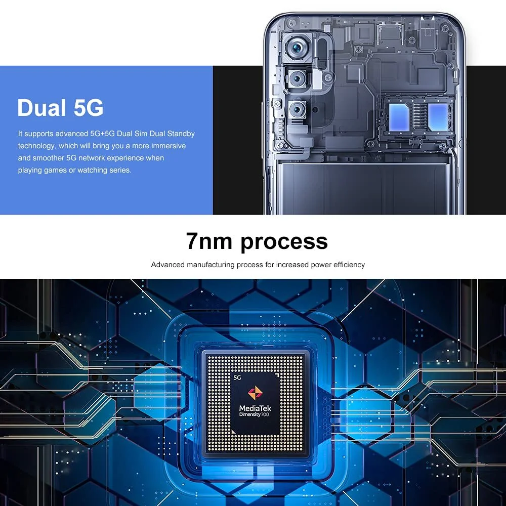Смартфон Xiaomi Redmi Note 10 5G 128 GB, 4 GB RAM, Dual SIM, Синий, фото №3