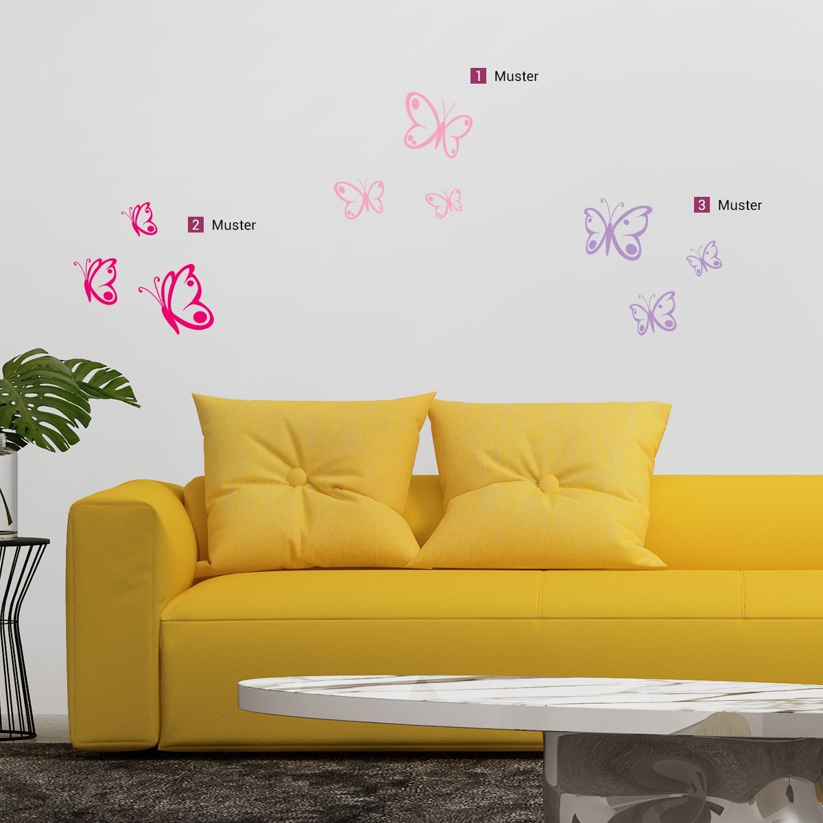 Наклейка на стіну Wandkings Метелики Набір з 3 шт Біла, фото №2 Наклейка на стіну Wandkings Метелики Набір з 3 шт Біла, фото №2
