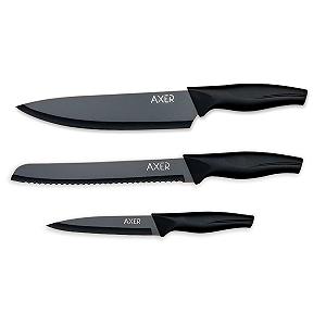 Набор кухонных ножей Axer 3 предмета, черный - Фото 1