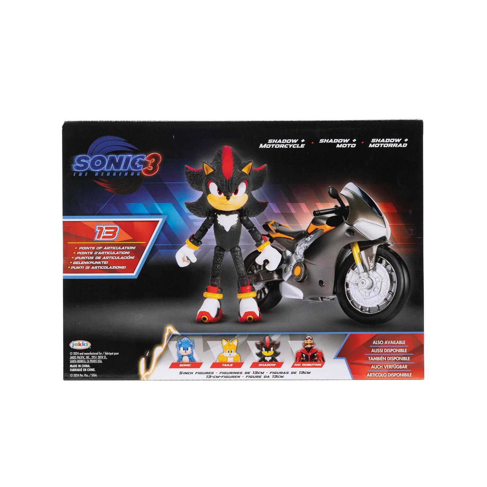 Фигурка подвижная Shadow из фильма Соник 3, 15.2 см, черная + мотоцикл Shadow Jakks Pacific, фото №9