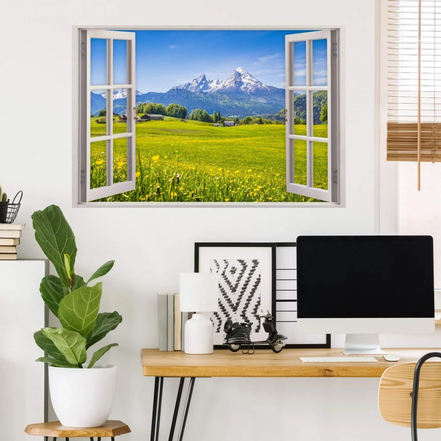 Наклейка на стіну 151 Window Alps Mountains 1250 x 830 мм, фото №5