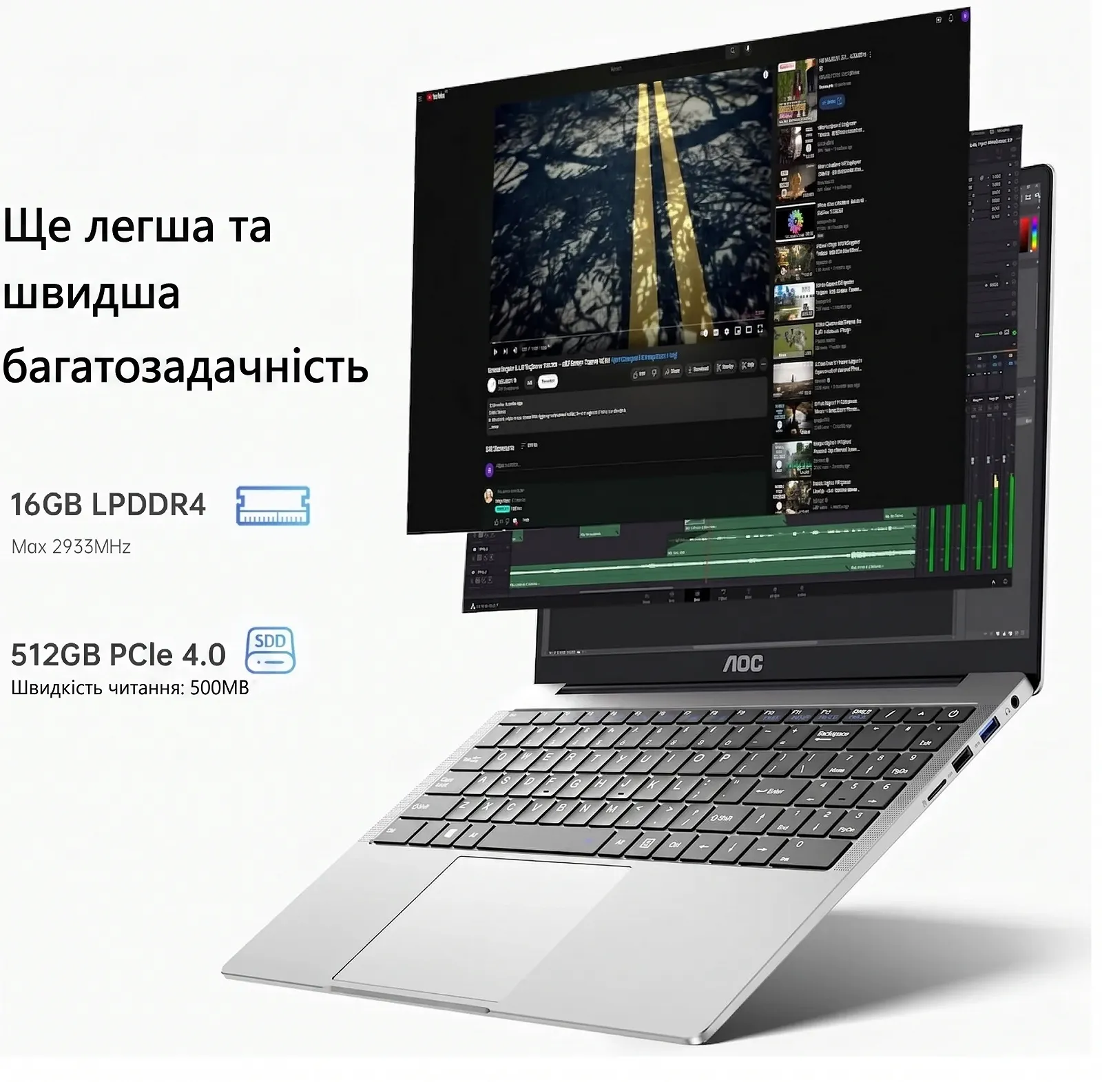 Ноутбук 15.6" ACEMAGIC AX15 Intel N150 RAM 16GB SSD 512GB Win11 Алюмінієвий корпус (UKR), фото №3