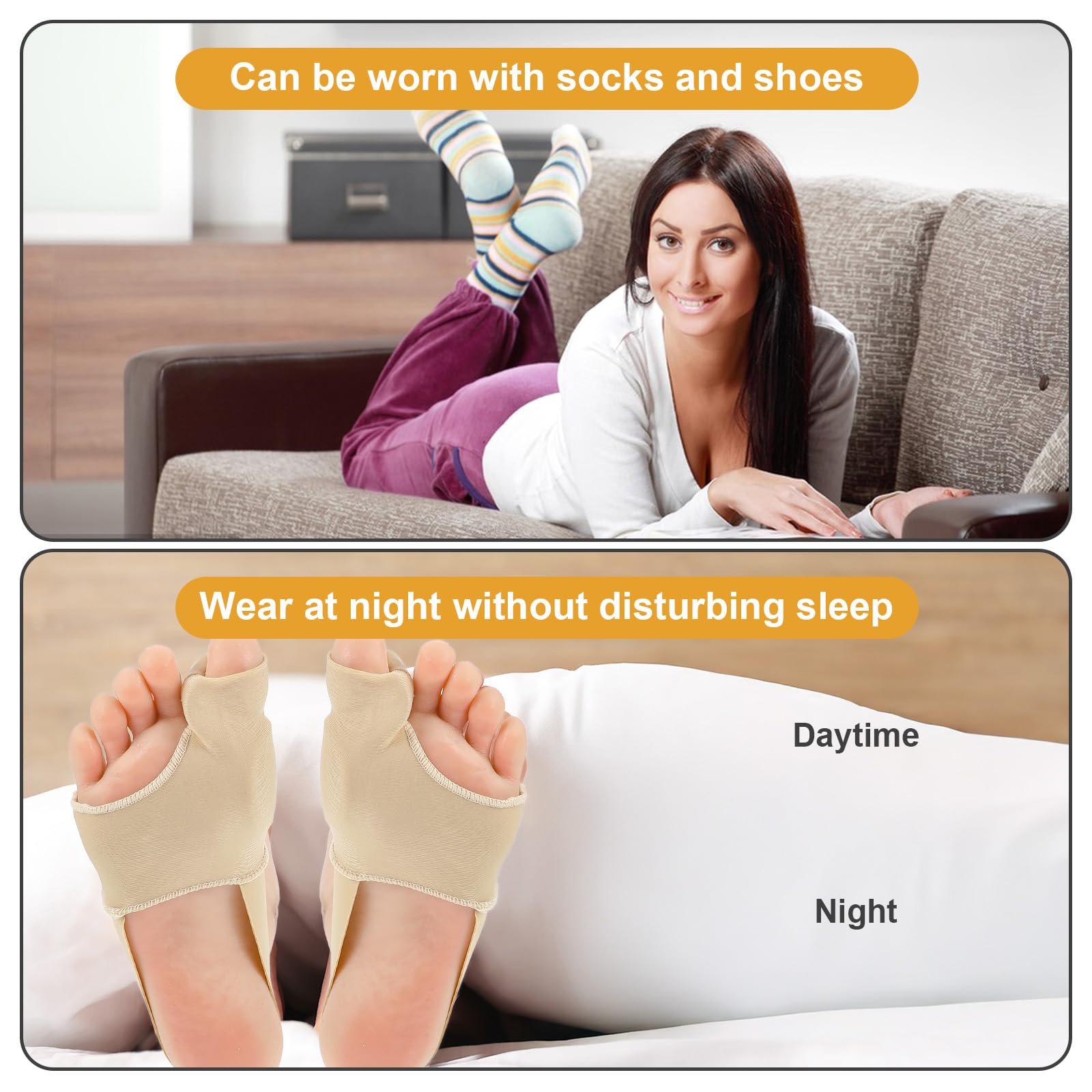 Носки для коррекции Hallux Valgus, 2 шт., бандаж с пяточным ремешком, фото №4 Носки для коррекции Hallux Valgus, 2 шт., бандаж с пяточным ремешком, фото №4