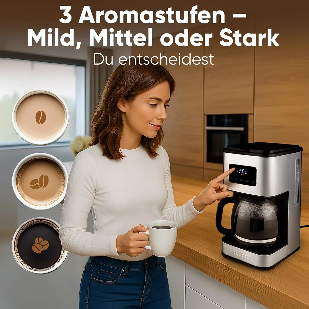 Кофеварка капельная ProfiCook PC KA 1299 14 чашек 900 W нержавеющая сталь, фото №3