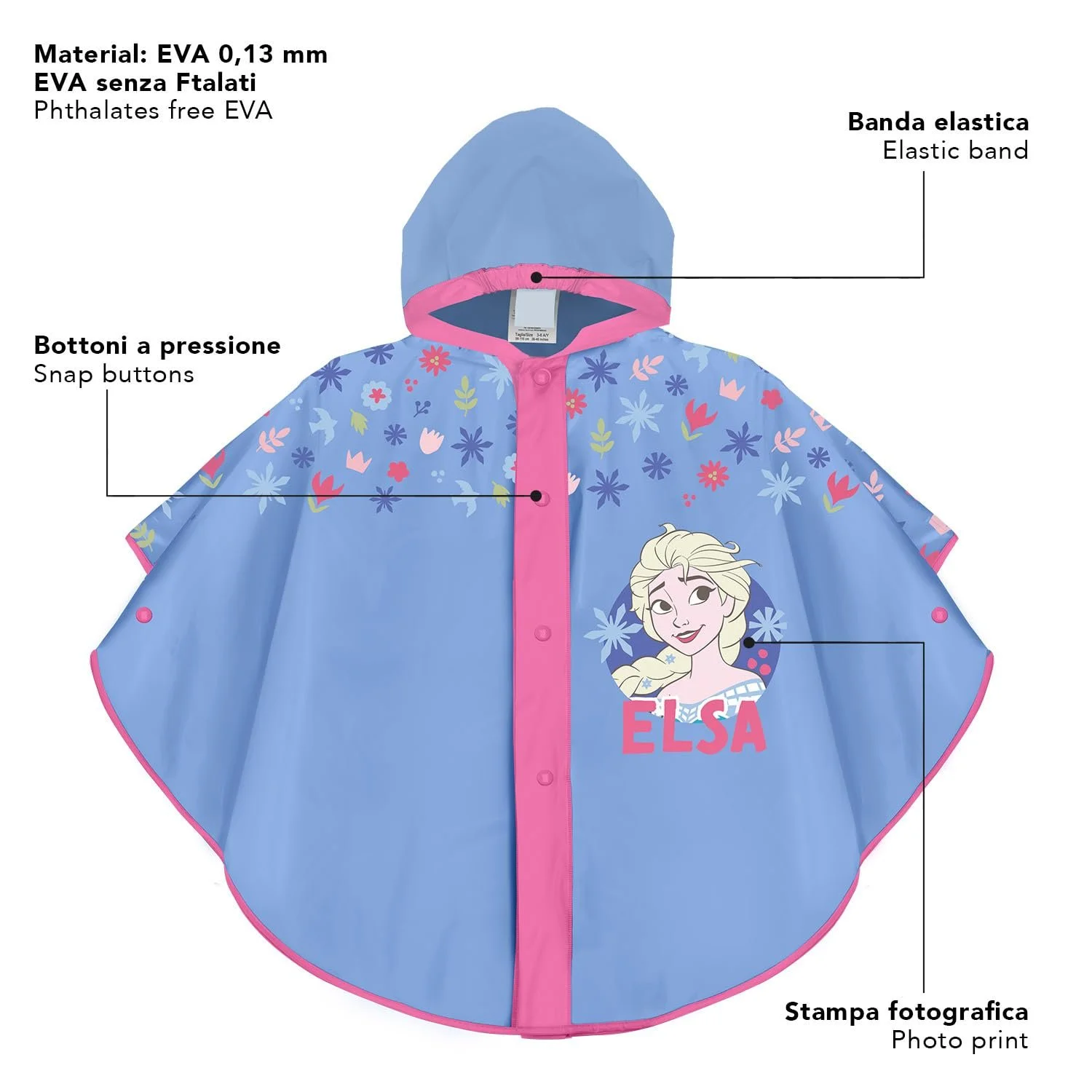 Дитяче дощове пончо PERLETTI Disney Frozen, фото №3