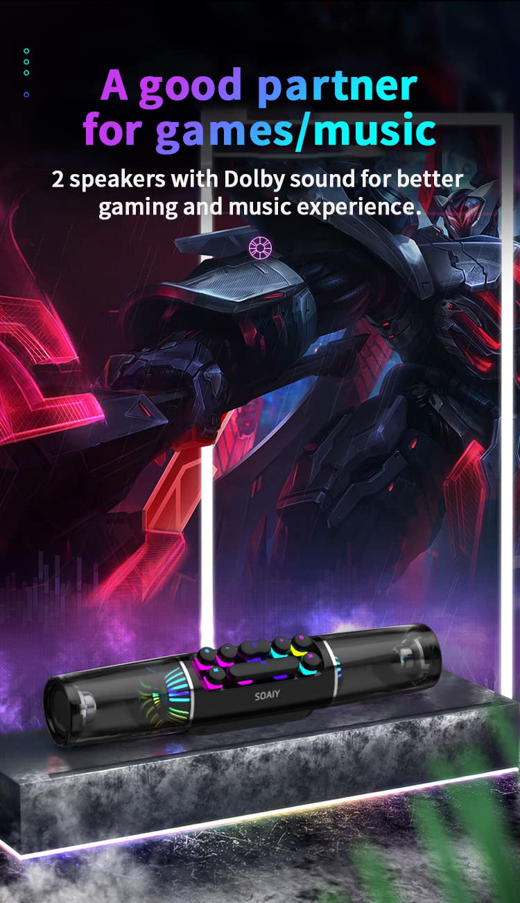 Bluetooth колонка Zedo RGB Gaming Wireless Bass Subwoofer 3D Surround, фото №5