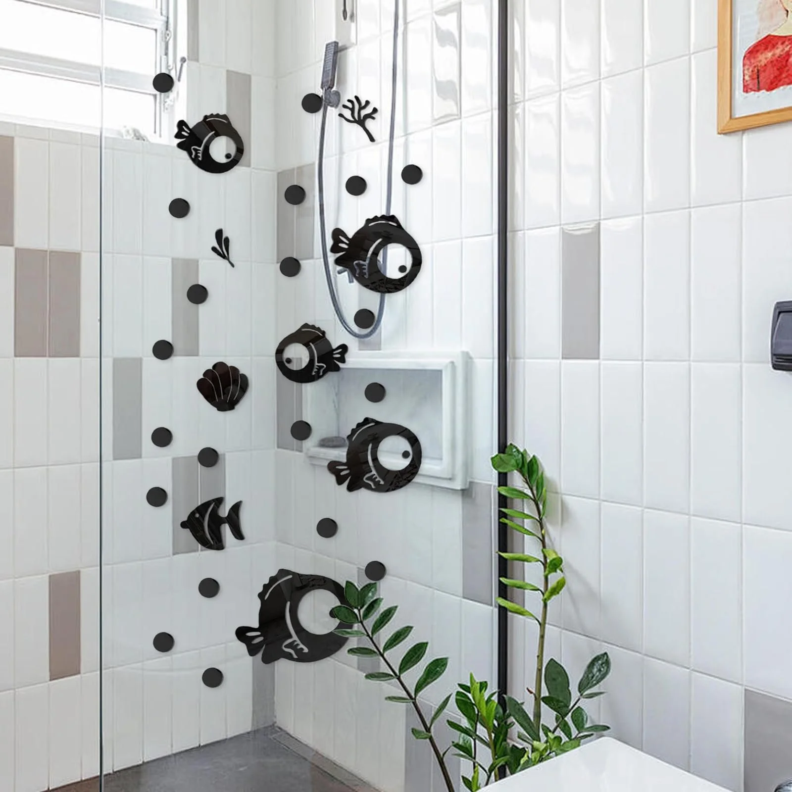 Наклейки на стіну акрилові дзеркальні Рибки та бульбашки 30 шт. самоклейні, фото №8 Наклейки на стіну акрилові дзеркальні Рибки та бульбашки 30 шт. самоклейні, фото №8