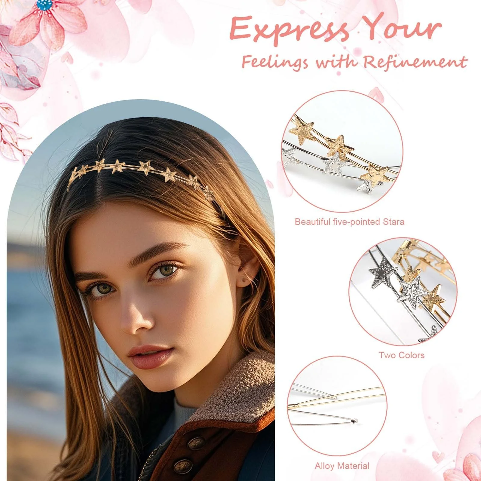 Набір з 2 жіночих обручів для волосся, фото №2