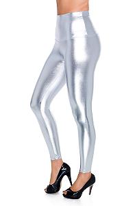 Леггинсы FUTURO FASHION Кожаные, латексные , с высокой посадкой, сексуальные, блестящие/матовые, во всю длину, из искусственной кожи, металлик,Для вечеринок, EU 36–50/UK 8–22 synthetic.ua - Фото 1