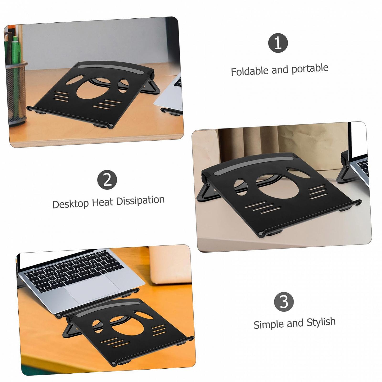 Подставка для ноутбука VANZACK ABS и силикон, складной вентилируемый настольный держатель для ноутбука, планшета и книг, портативный для офиса и дома, эргономичная высота для улучшенного комфорта, фото №7