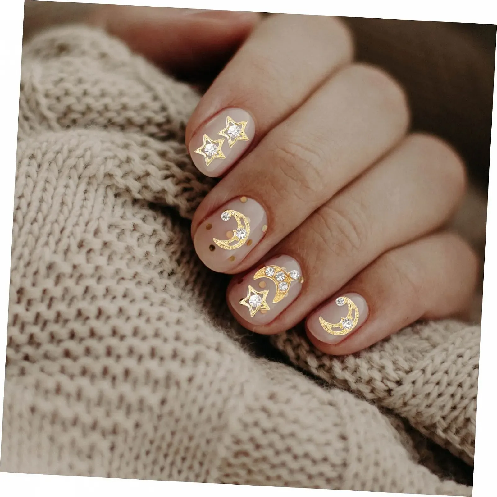 Украшения для ногтей FRCOLOR 60 шт. Декоративные украшения в виде звезд и лун для дизайна ногтей для особых случаев и повседневной жизни, фото №8