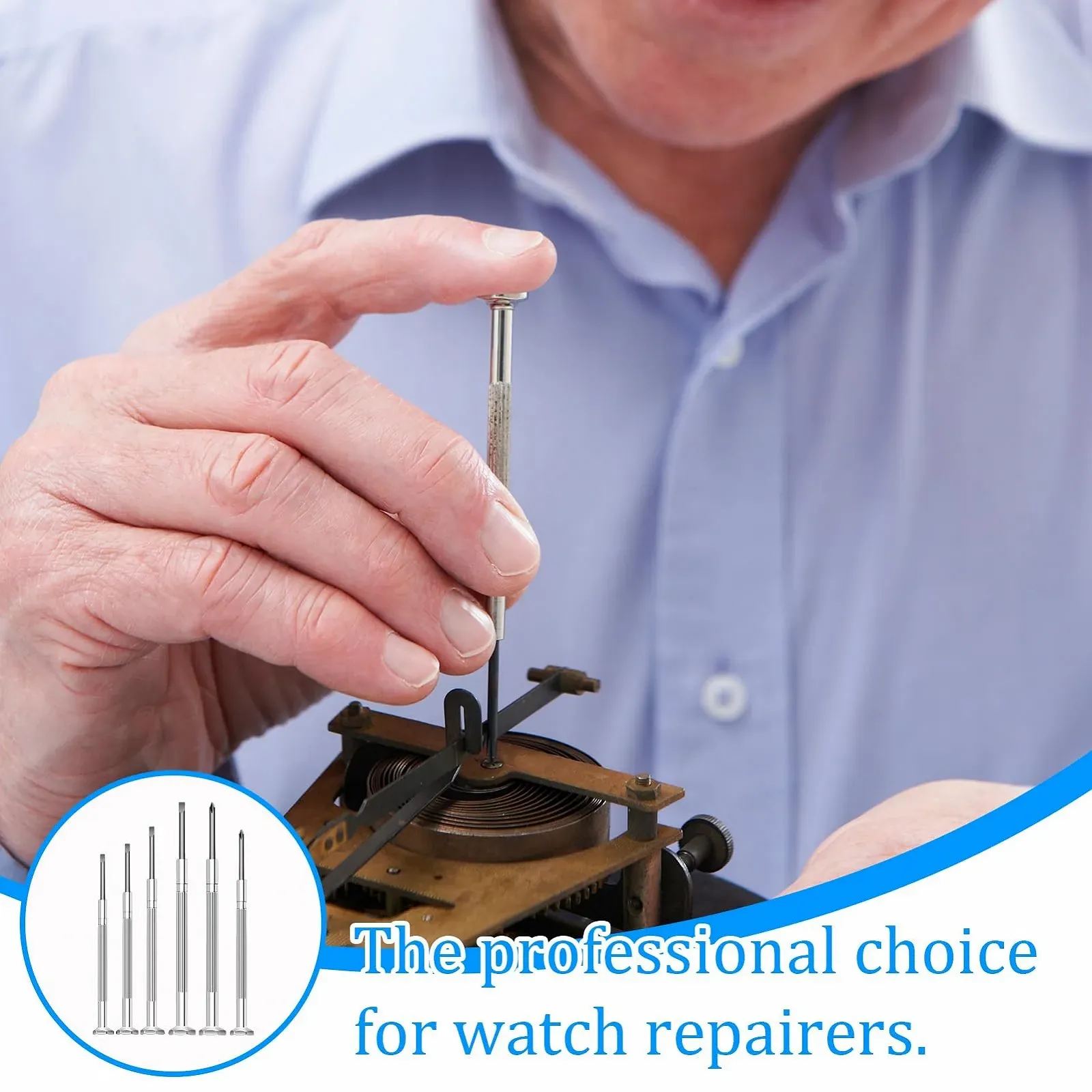 Набір інструментів для годинників 6 предметів Precision Phillips/Slotted 82 мм-102 мм з поворотною головкою, фото №5