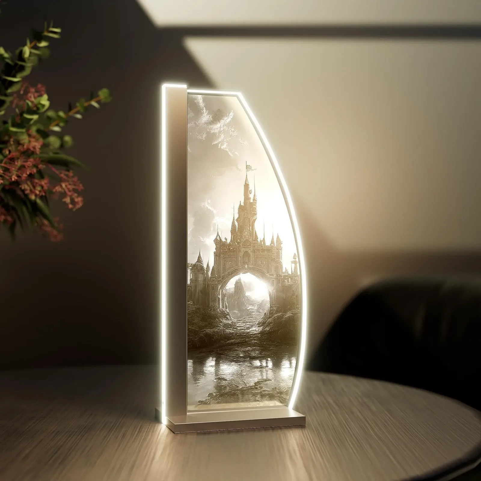 Настільна лампа LED Glass Engraving Fantasy Kingdom Sail Сріблястий, фото №6