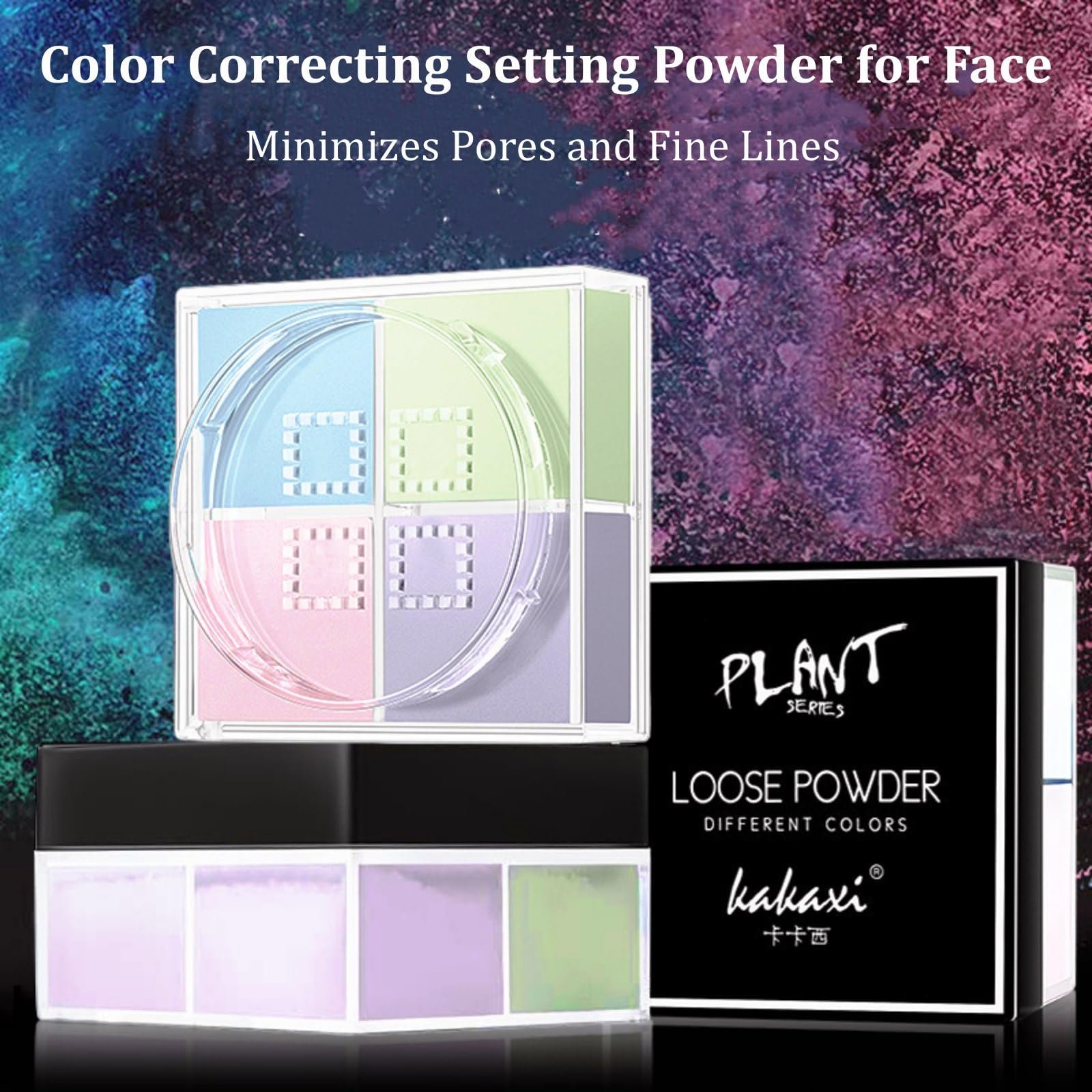 Пудра для лица Soelegant Matte корректирующая цвета, контролирующая жирный блеск, рассыпчатая. В комплекте с пуховкой, фото №4