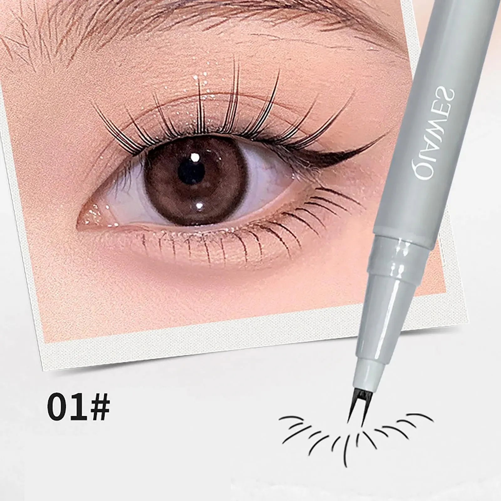 Підводка для очей Подвійний Наконечник для нижніх вій Водостійка Рідка, фото №4 Підводка для очей Подвійний Наконечник для нижніх вій Водостійка Рідка, фото №4