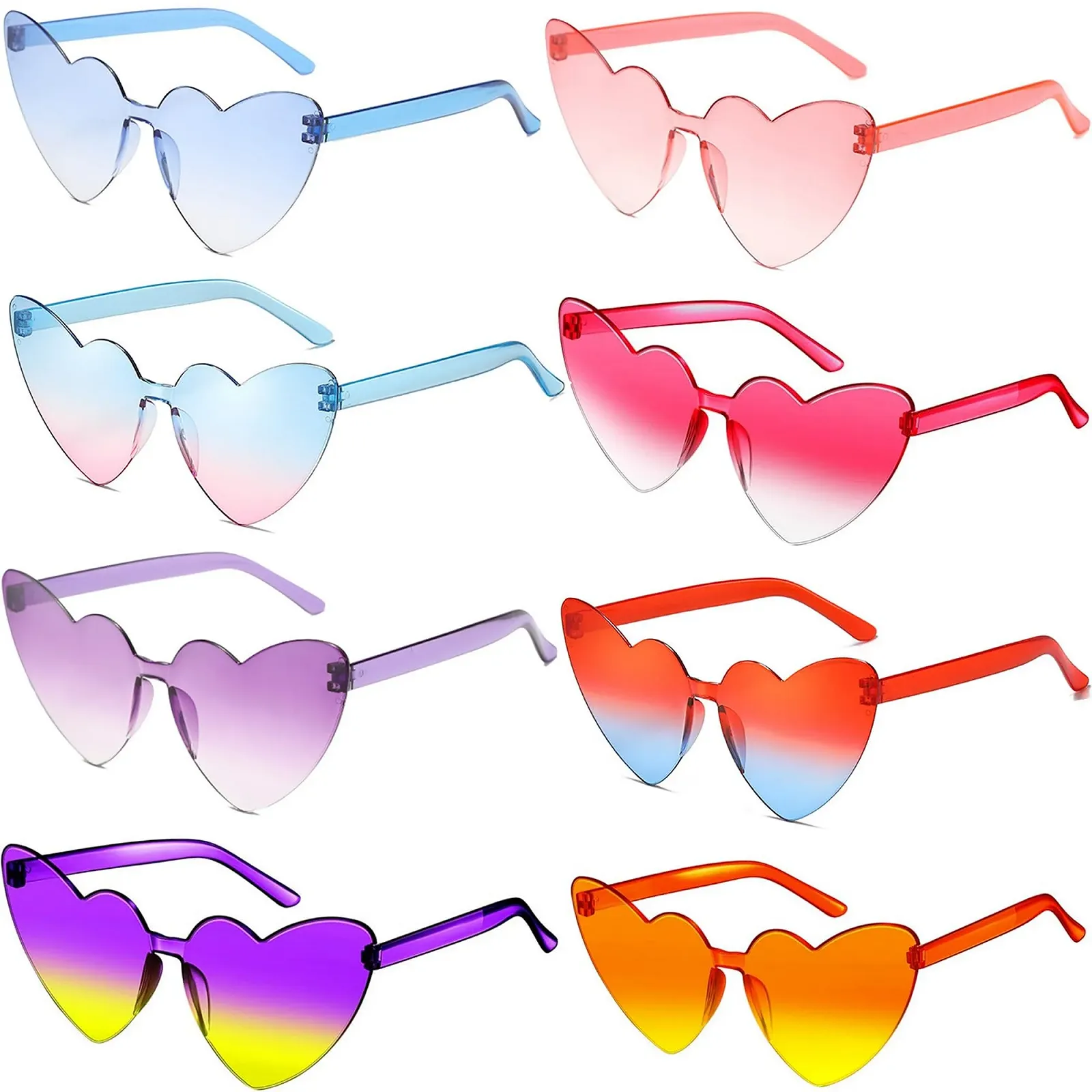 Сонцезахисні окуляри у формі серця FSMILING, 8 пар, жіночі окуляри для вечірок, фото №1